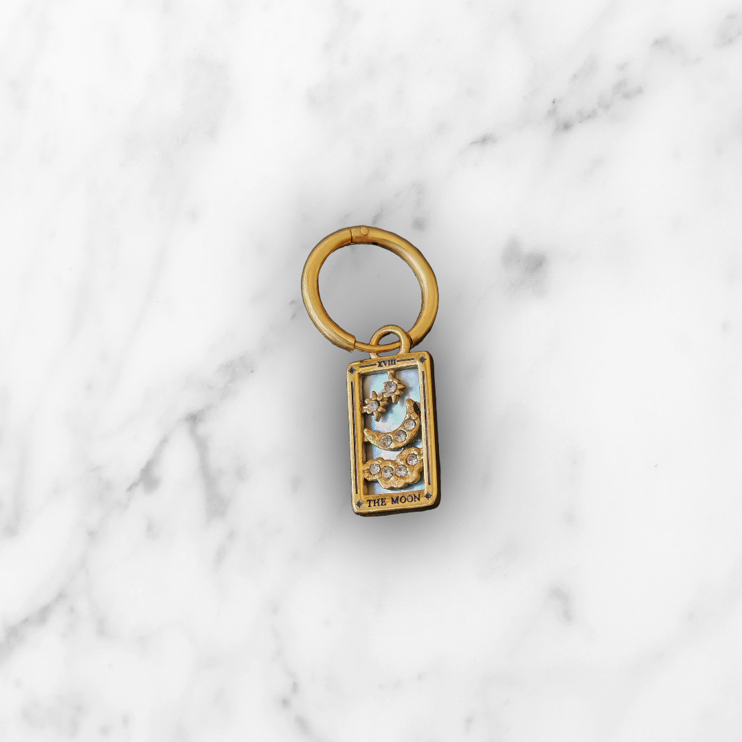 “The Moon” Tarot Gold Hoop Earrings – Embrace Mystery & Intuition