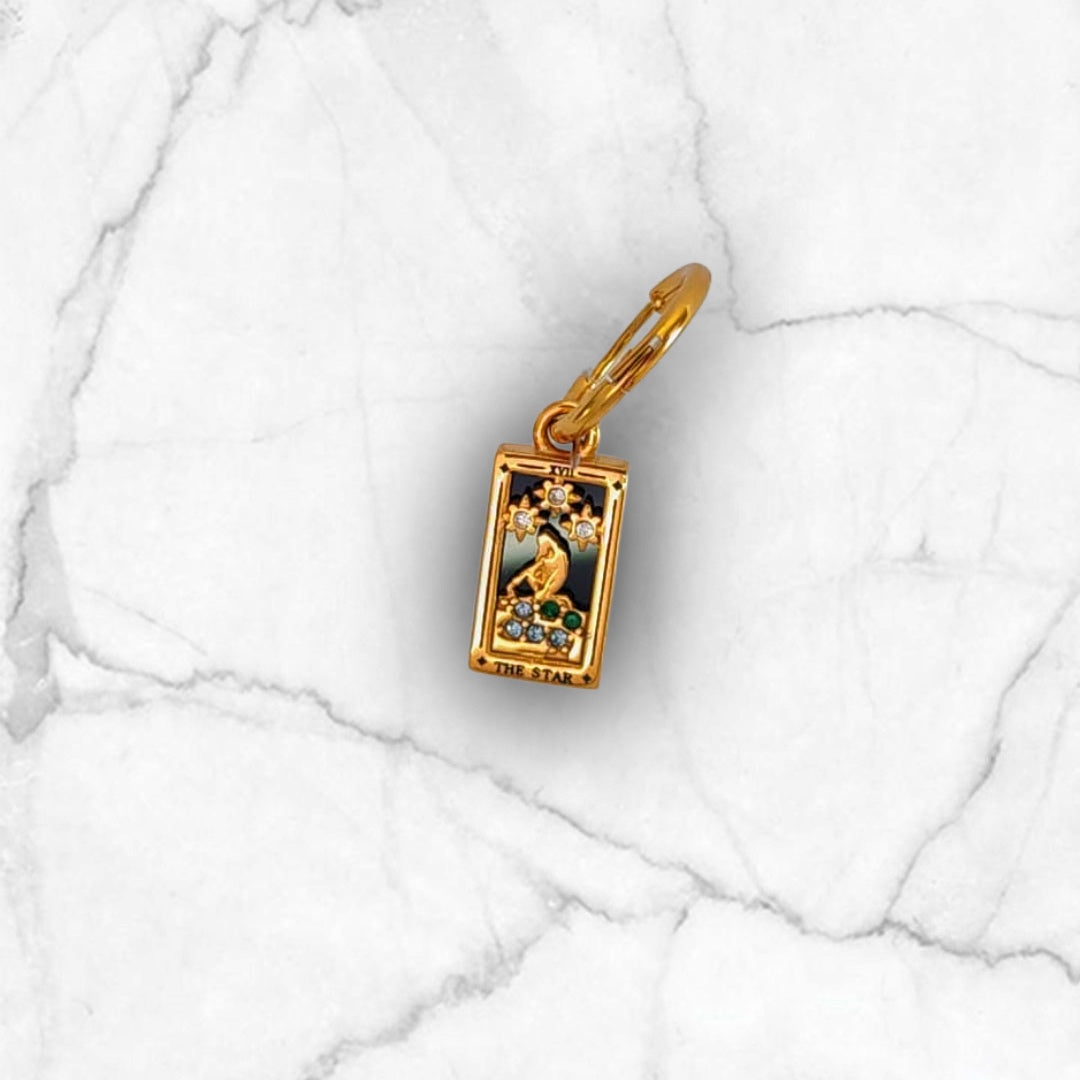 “The Star” Tarot Gold Hoop Earrings – Hope, Light & Renewal